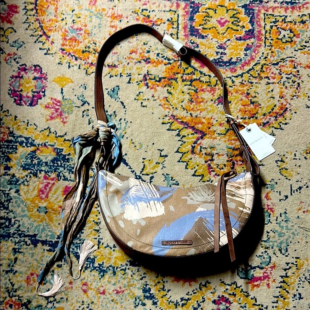 Lucky Brand - Genuine Leather Olive Multi Camo Crossbody NWT‎